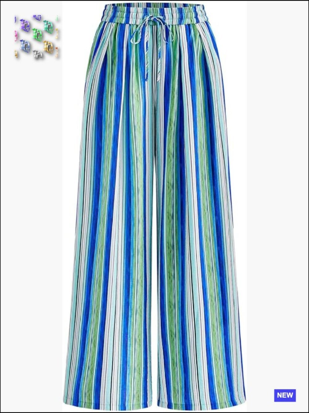 Elastic Waist Floral Wide Leg Pants with Pockets Lightweight Lounge Palazzo
